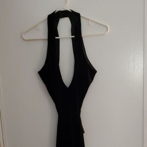 Fashion Nova Elegant Black Velvet Dress